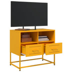 Meuble TV Industriel Jaune en Acier - 68 cm-Mon Meuble TV-Noir-1-4