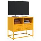 Meuble TV Industriel Jaune en Acier - 68 cm-Mon Meuble TV-Noir-1-5