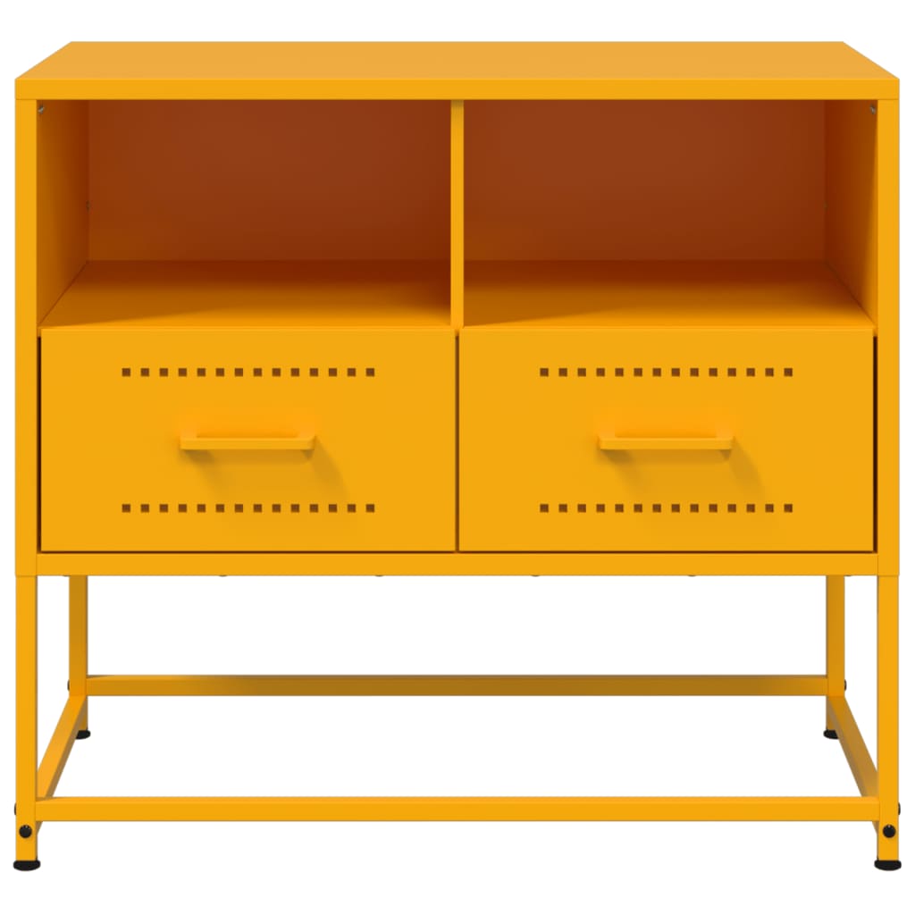 Meuble TV Industriel Jaune en Acier - 68 cm-Mon Meuble TV-Noir-1-6