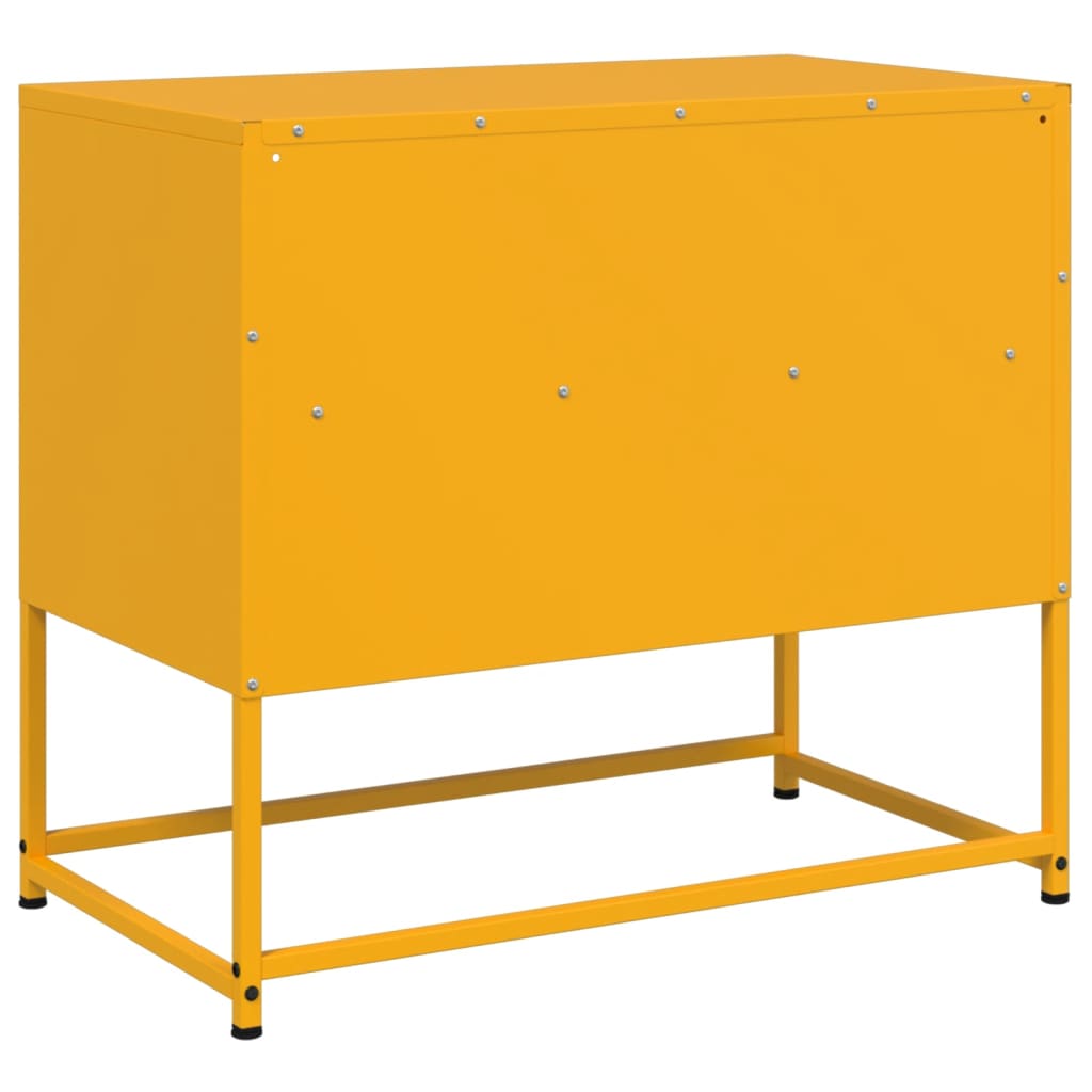 Meuble TV Industriel Jaune en Acier - 68 cm-Mon Meuble TV-Noir-1-8