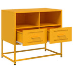 Meuble TV Industriel Jaune en Acier - 68 cm-Mon Meuble TV-Noir-1-9