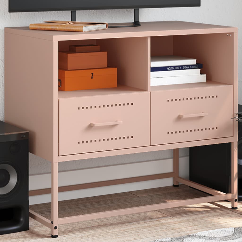 Meuble TV Industriel Jaune en Acier - 68 cm-Mon Meuble TV-Rose-1-15
