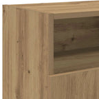 Meuble TV Industriel LED Effet Chêne - 120 cm-Mon Meuble TV-Chêne artisanal-11