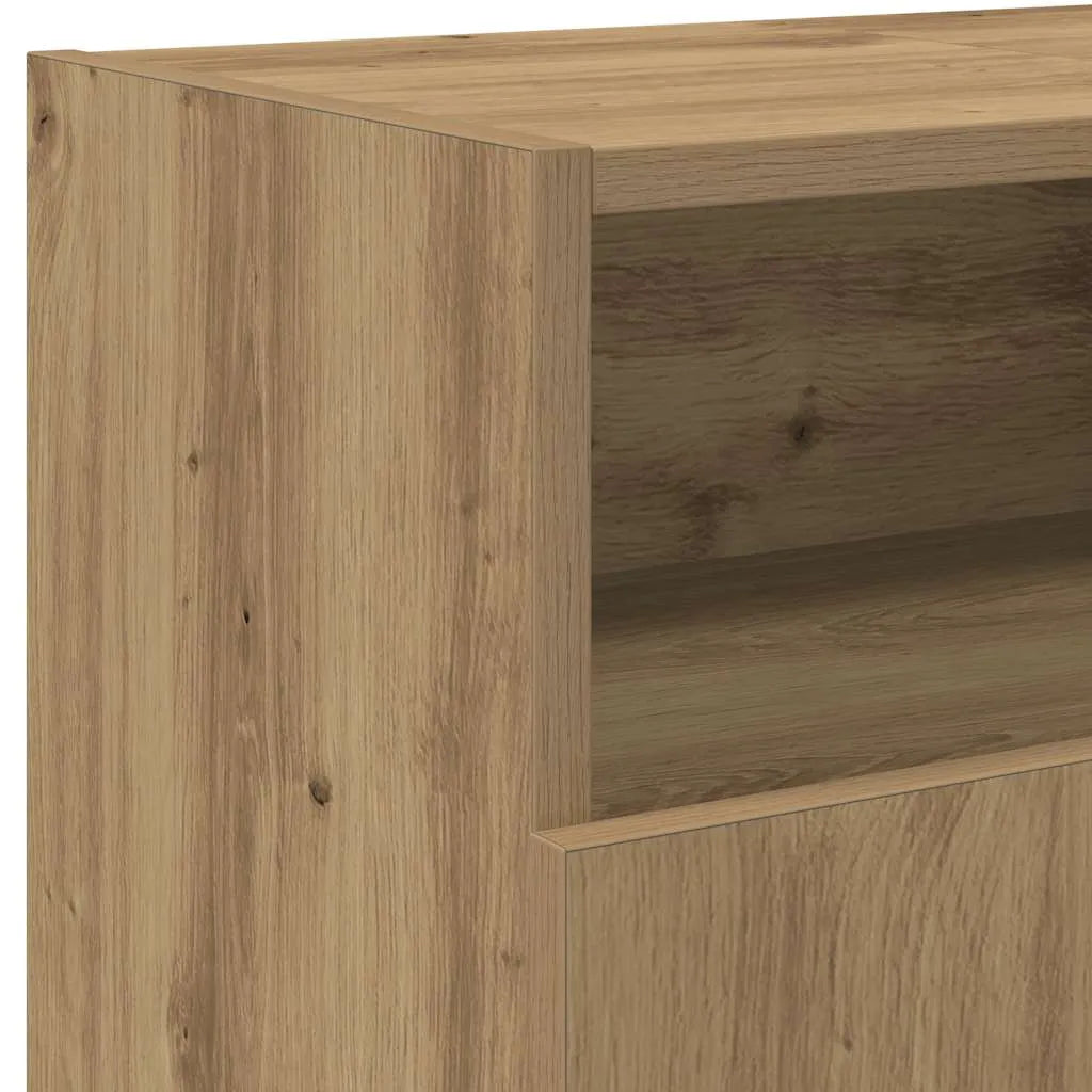 Meuble TV Industriel LED Effet Chêne - 120 cm-Mon Meuble TV-Chêne artisanal-11