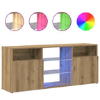 Meuble TV Industriel LED Effet Chêne - 120 cm-Mon Meuble TV-Chêne artisanal-3