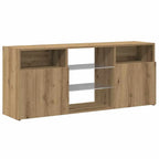 Meuble TV Industriel LED Effet Chêne - 120 cm-Mon Meuble TV-Chêne artisanal-6