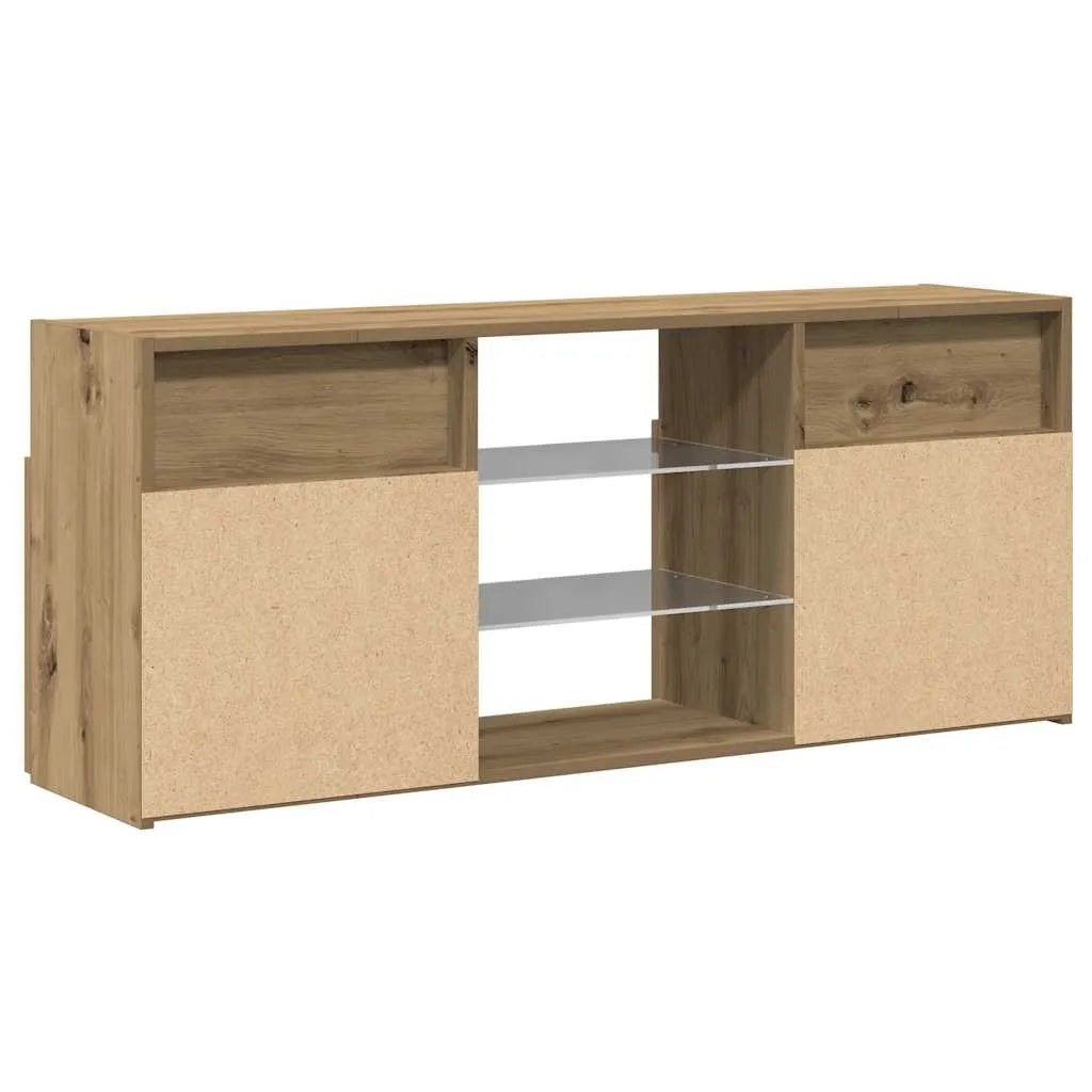 Meuble TV Industriel LED Effet Chêne - 120 cm-Mon Meuble TV-Chêne artisanal-9