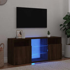 Meuble TV Industriel LED Effet Chêne - 120 cm-Mon Meuble TV-Chêne marron-13