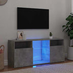 Meuble TV Industriel LED Effet Chêne - 120 cm-Mon Meuble TV-Gris béton-17