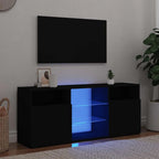 Meuble TV Industriel LED Effet Chêne - 120 cm-Mon Meuble TV-Noir-15