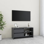 Meuble TV Industriel Marron en Pin Massif - 80 cm-Mon Meuble TV-Gris-13