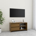 Meuble TV Industriel Marron en Pin Massif - 80 cm-Mon Meuble TV-Marron miel-2