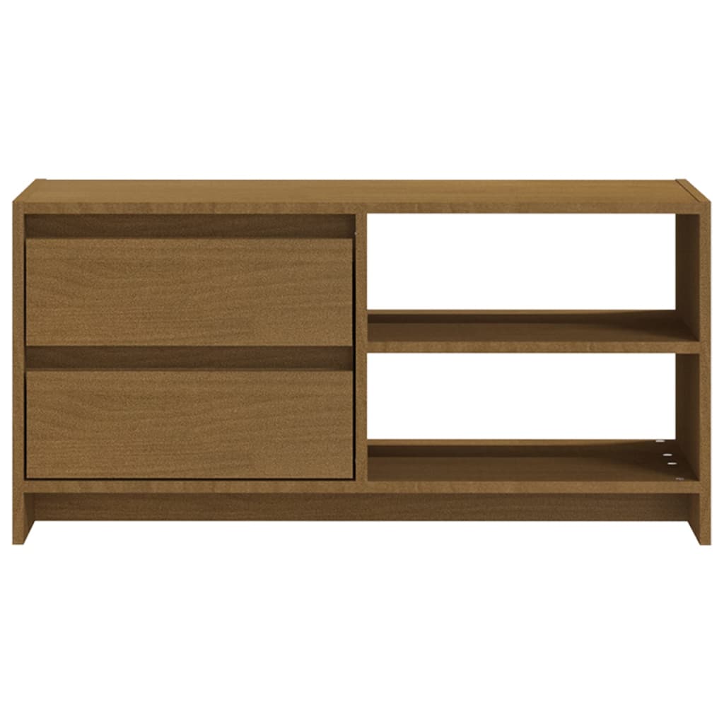 Meuble TV Industriel Marron en Pin Massif - 80 cm-Mon Meuble TV-Marron miel-5