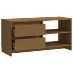 Meuble TV Industriel Marron en Pin Massif - 80 cm-Mon Meuble TV-Marron miel-8