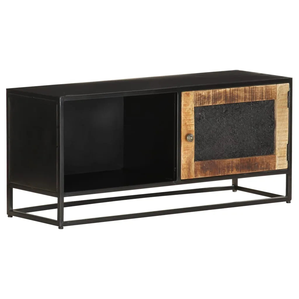 Meuble TV Industriel Noir en Manguier - 90 cm-Mon Meuble TV-1
