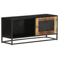 Meuble TV Industriel Noir en Manguier - 90 cm-Mon Meuble TV-1