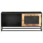 Meuble TV Industriel Noir en Manguier - 90 cm-Mon Meuble TV-2