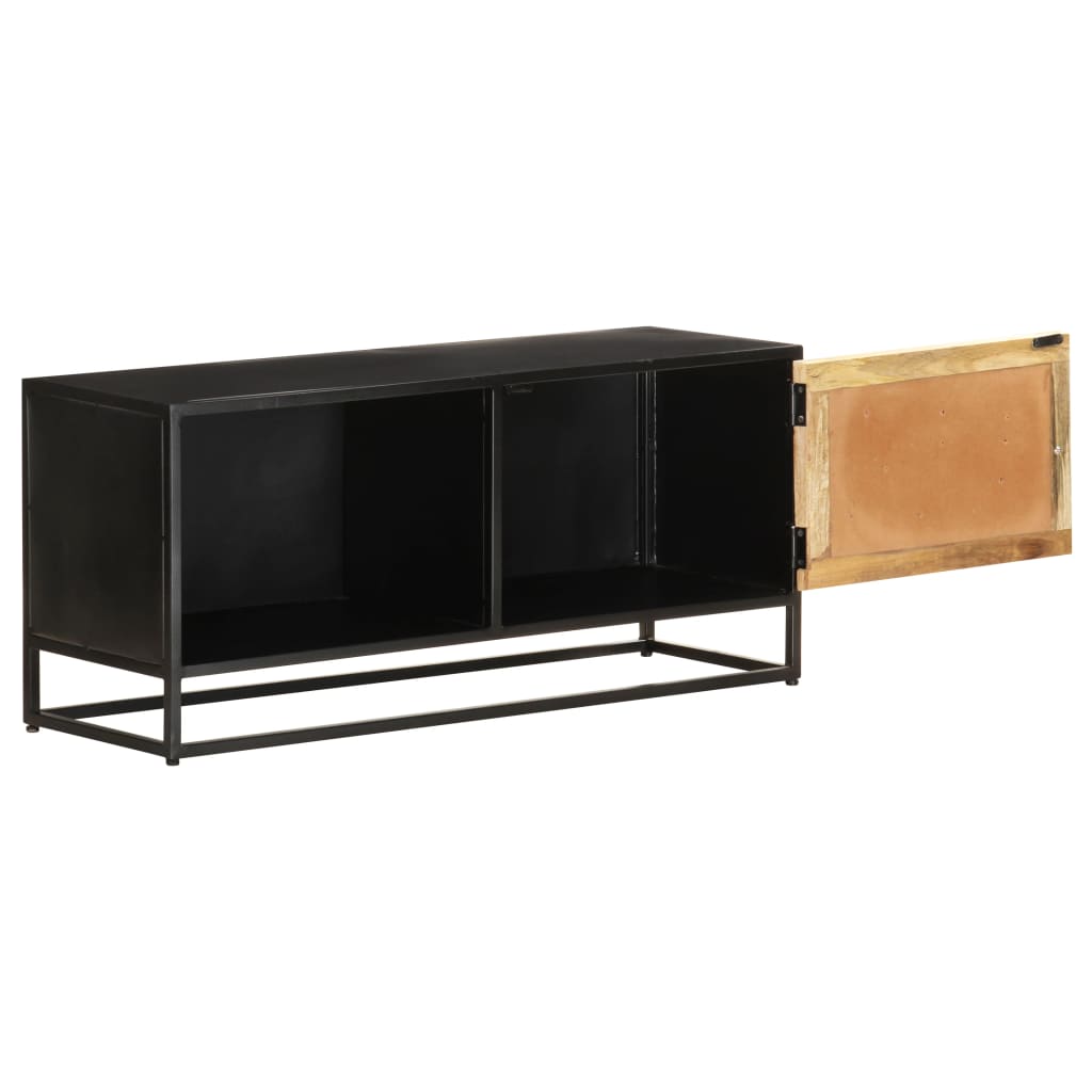 Meuble TV Industriel Noir en Manguier - 90 cm-Mon Meuble TV-3