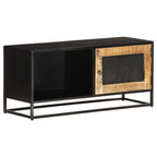 Meuble TV Industriel Noir en Manguier - 90 cm-Mon Meuble TV-7