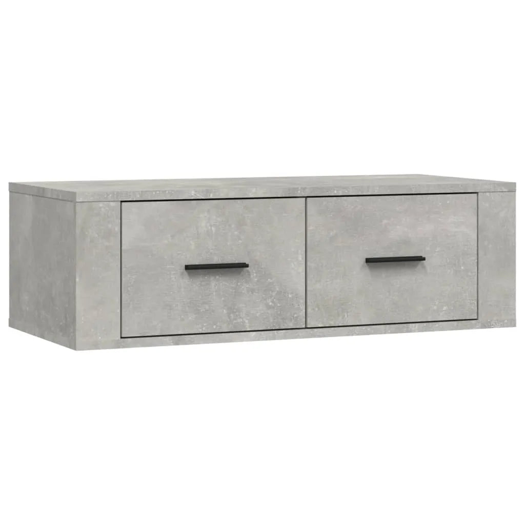 Meuble TV Industriel Suspendu Effet Béton - 80 cm-Mon Meuble TV-Chêne fumé-1-2