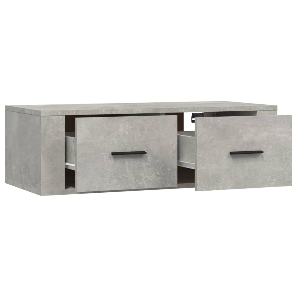 Meuble TV Industriel Suspendu Effet Béton - 80 cm-Mon Meuble TV-Chêne fumé-1-7