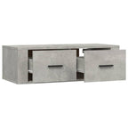 Meuble TV Industriel Suspendu Effet Béton - 80 cm-Mon Meuble TV-Chêne fumé-1-7