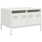 Meuble TV Industriel Table Basse en Acier Blanc - 68 cm-Mon Meuble TV-Blanc-1