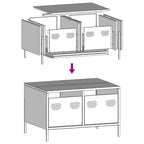 Meuble TV Industriel Table Basse en Acier Blanc - 68 cm-Mon Meuble TV-Blanc-12