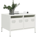 Meuble TV Industriel Table Basse en Acier Blanc - 68 cm-Mon Meuble TV-Blanc-3