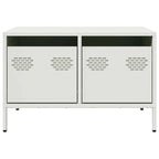Meuble TV Industriel Table Basse en Acier Blanc - 68 cm-Mon Meuble TV-Blanc-6