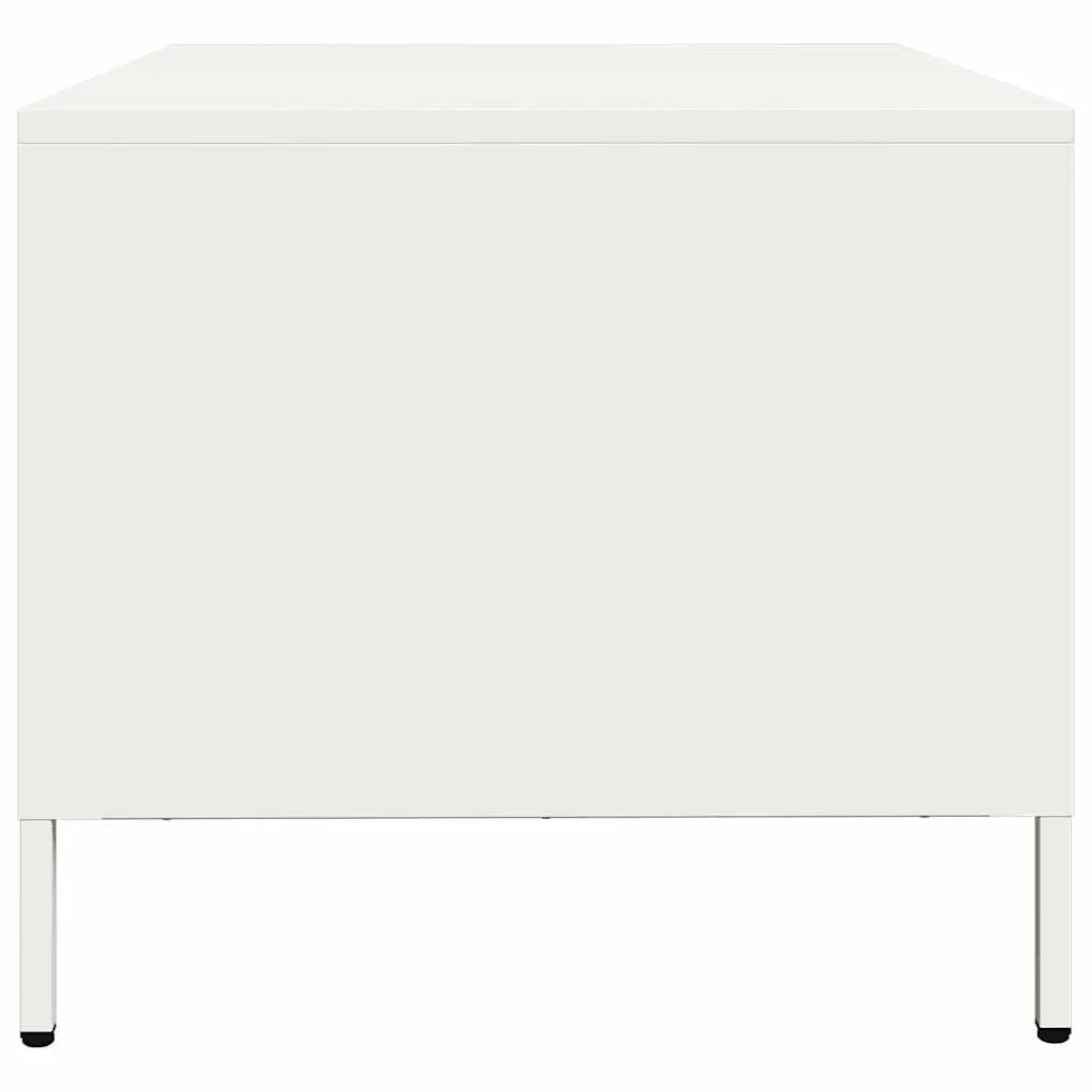Meuble TV Industriel Table Basse en Acier Blanc - 68 cm-Mon Meuble TV-Blanc-7