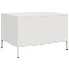 Meuble TV Industriel Table Basse en Acier Blanc - 68 cm-Mon Meuble TV-Blanc-8