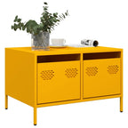 Meuble TV Industriel Table Basse en Acier Blanc - 68 cm-Mon Meuble TV-Jaune-16