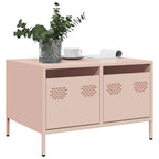 Meuble TV Industriel Table Basse en Acier Blanc - 68 cm-Mon Meuble TV-Rose-15
