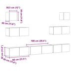 Meuble TV Industriel XXL Finition Sonoma Gris - 7 Pièces-Mon Meuble TV-Vieux bois-7-11