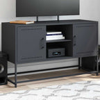 Meuble TV Jaune Moutarde en Acier - 100,5 cm-Mon Meuble TV-Anthracite-1-13