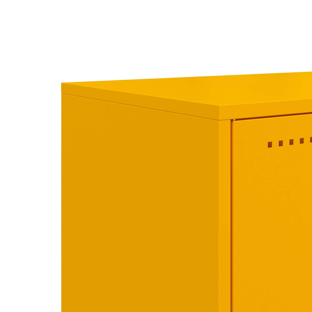 Meuble TV Jaune Moutarde en Acier - 100,5 cm-Mon Meuble TV-Blanc-1-10
