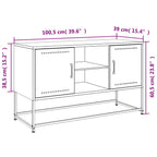 Meuble TV Jaune Moutarde en Acier - 100,5 cm-Mon Meuble TV-Blanc-1-12
