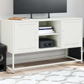 Meuble TV Jaune Moutarde en Acier - 100,5 cm-Mon Meuble TV-Blanc-1-16