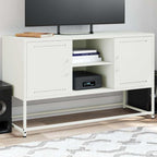 Meuble TV Jaune Moutarde en Acier - 100,5 cm-Mon Meuble TV-Blanc-1-16