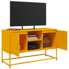 Meuble TV Jaune Moutarde en Acier - 100,5 cm-Mon Meuble TV-Blanc-1-5