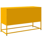 Meuble TV Jaune Moutarde en Acier - 100,5 cm-Mon Meuble TV-Blanc-1-8