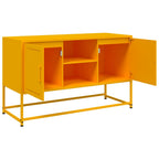 Meuble TV Jaune Moutarde en Acier - 100,5 cm-Mon Meuble TV-Blanc-1-9