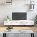Meuble TV Laqué Blanc Brillant et Métal - 150 cm-Mon Meuble TV-Blanc brillant-1-1