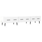 Meuble TV Laqué Blanc Brillant et Métal - 150 cm-Mon Meuble TV-Sonoma gris-1-2