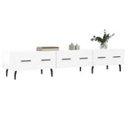 Meuble TV Laqué Blanc Brillant et Métal - 150 cm-Mon Meuble TV-Sonoma gris-1-3