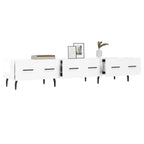 Meuble TV Laqué Blanc Brillant et Métal - 150 cm-Mon Meuble TV-Sonoma gris-1-4