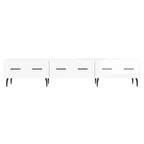 Meuble TV Laqué Blanc Brillant et Métal - 150 cm-Mon Meuble TV-Sonoma gris-1-5
