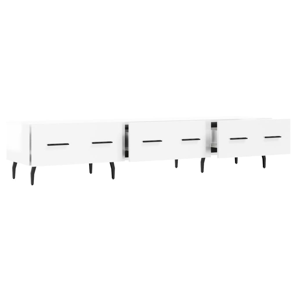 Meuble TV Laqué Blanc Brillant et Métal - 150 cm-Mon Meuble TV-Sonoma gris-1-6