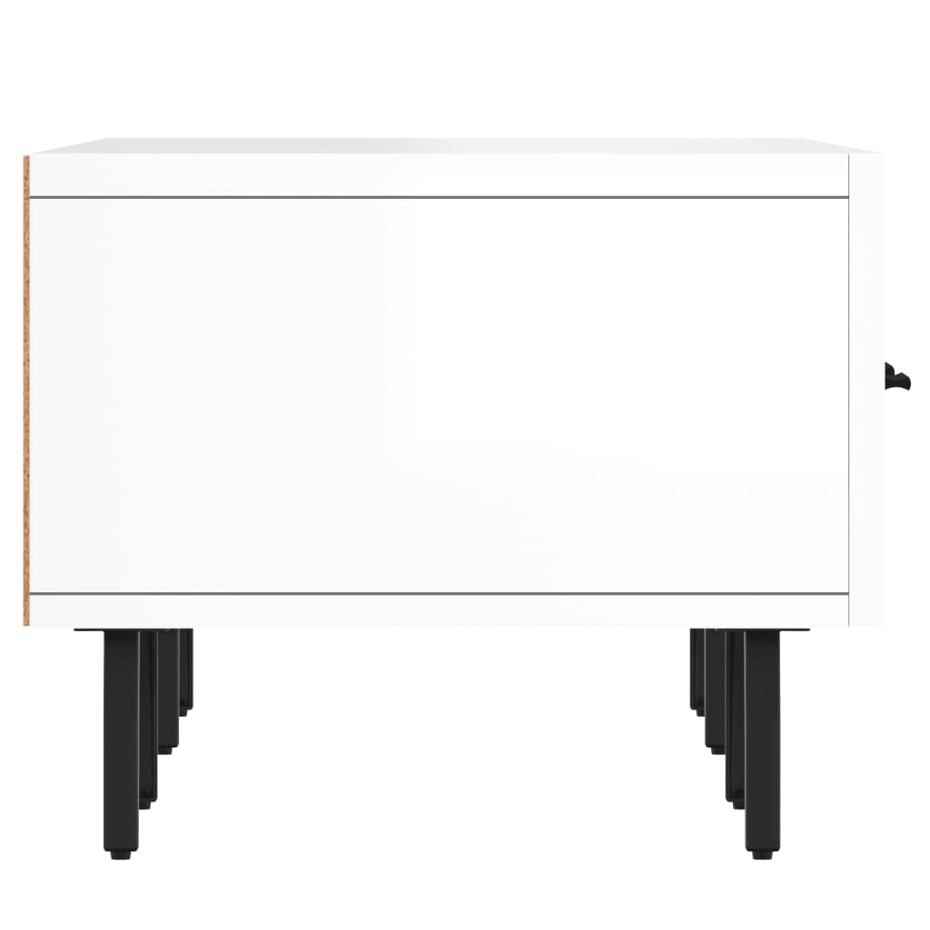 Meuble TV Laqué Blanc Brillant et Métal - 150 cm-Mon Meuble TV-Sonoma gris-1-7